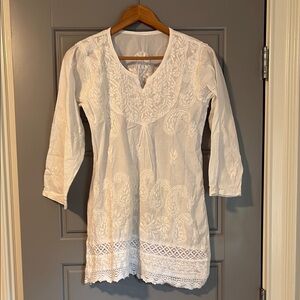 White Embroidered Women's Top